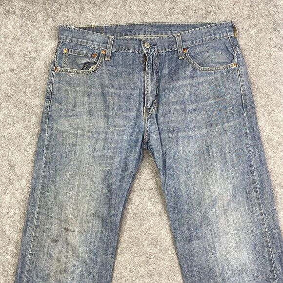 Levi 569 Jeans Men's 34x32 Blue Straight Leg Light Wash Classic Denim Baggy - Picture 2 of 10